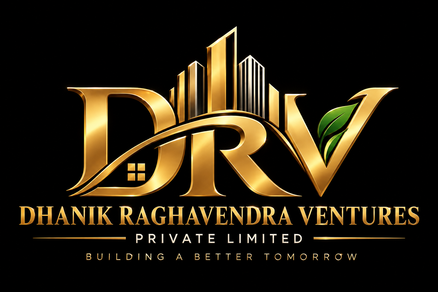 Official DRV black and gold logo with green leaf